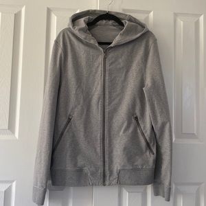 Lululemon Grey Zip Up Lightweight Hooded Sweatshirt Sz M